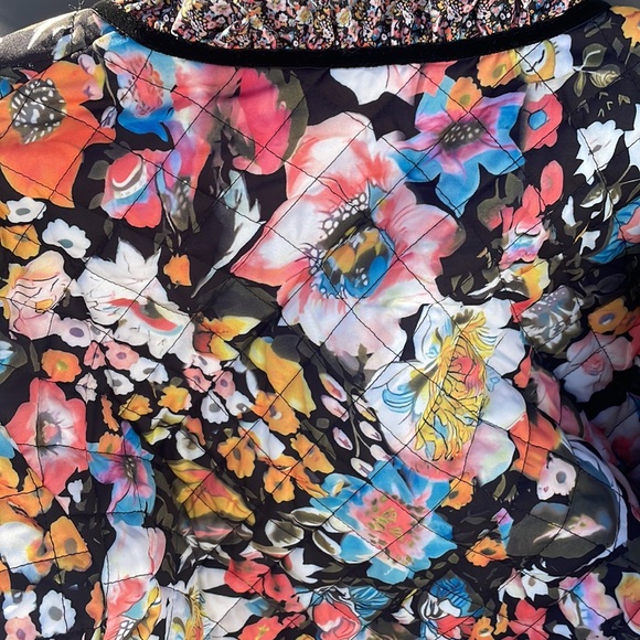 COPY - #27 Sherpa lined floral flower ruffled oversized bohemian coat boho mult… - Picture 6 of 8